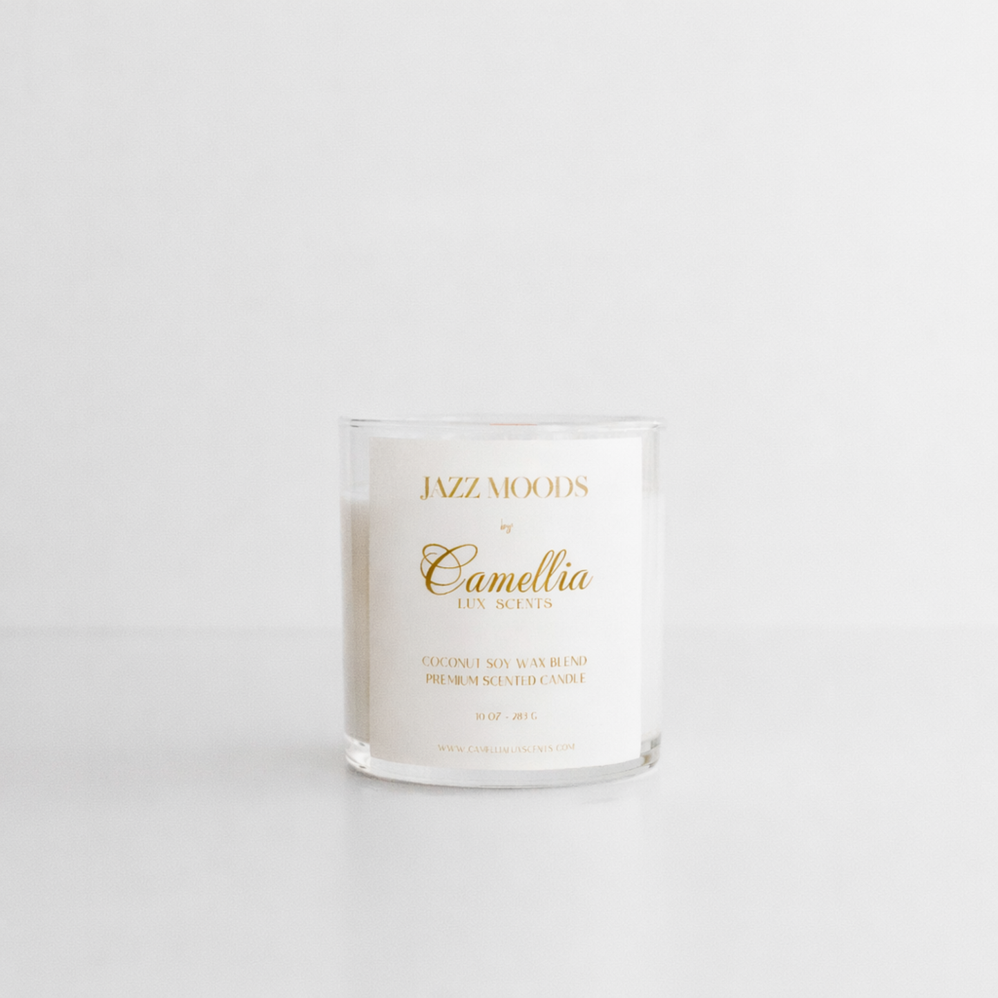 Jazz Moods candle by Camellia Lux Scents, luxury handmade candle with warm, rich fragrance notes
